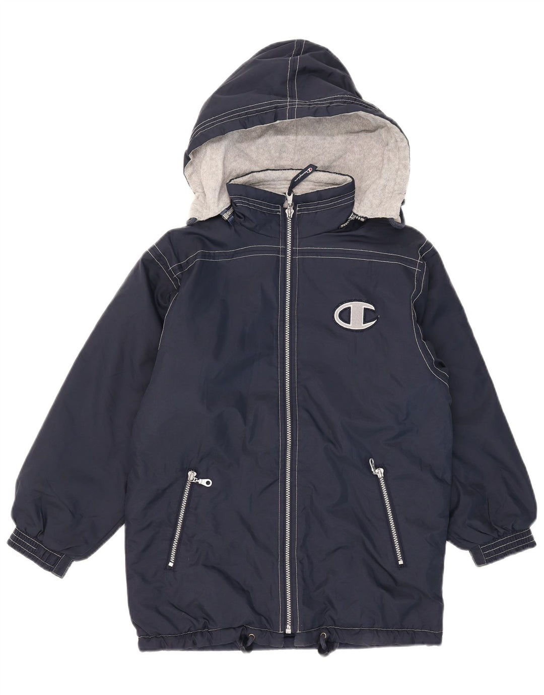 Champion Boys Graphic Hooded Gambed Coat 9-10 Years Navy Blue Polyamide