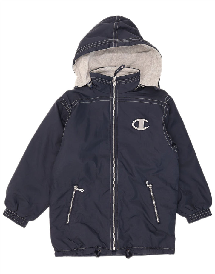 Champion Boys Graphic Hooded Gambed Coat 9-10 Years Navy Blue Polyamide