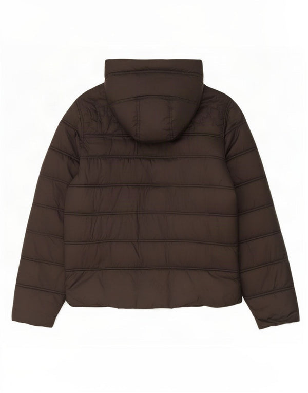 Marville Womens Hooded Padded Jacket UK 16 Large Grey Nylon