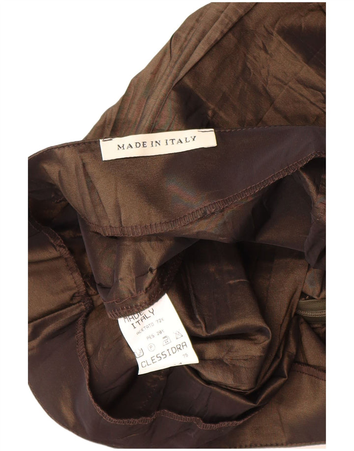 Vintage γυναικείο σετ 4 κουμπιών 2 τεμαχίων φούστα IT 44 Medium W30 Brown Acetate