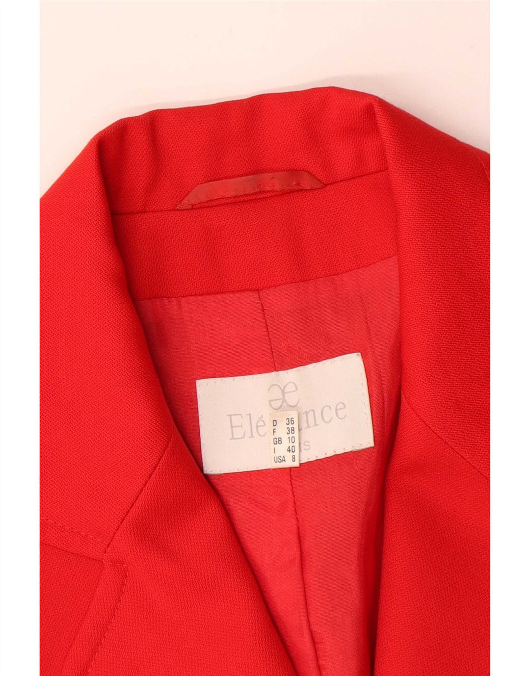Elegance Γυναικείο Μπουφάν blazer UK 10 Μικρό κόκκινο παρθένο μαλλί