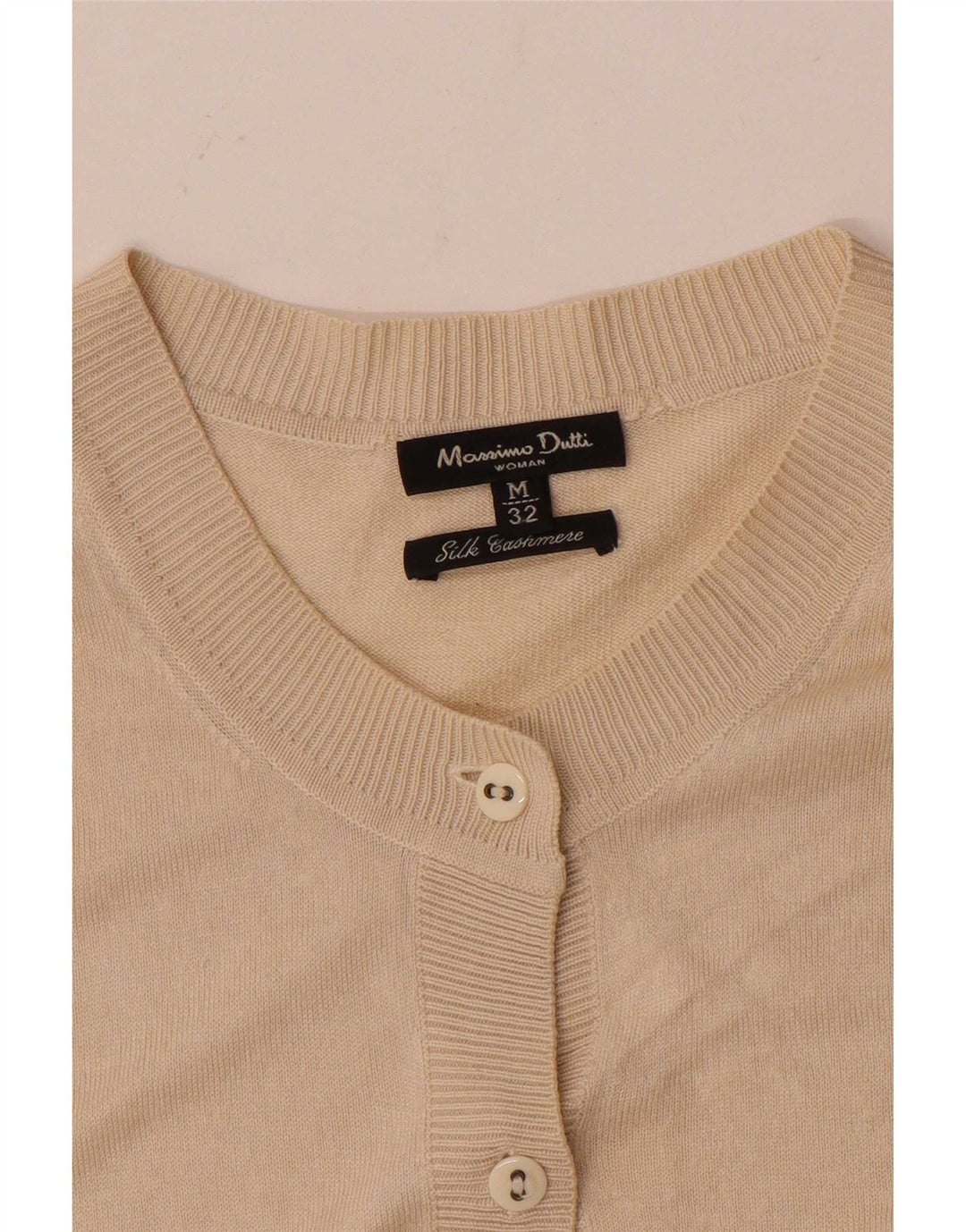 Massimo Dutti Γυναικείο πουλόβερ ζακέτα UK 12 μεσαίο μπεζ μετάξι