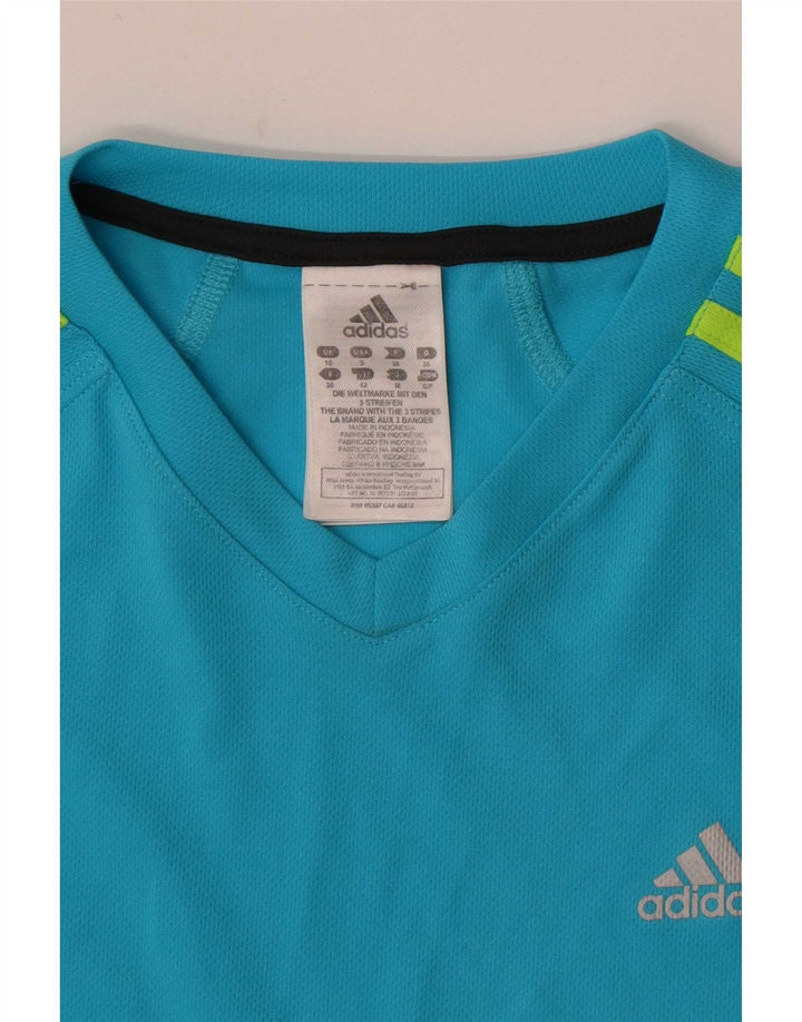 Adidas Γυναικείο T-Shirt Top UK 10 Small Blue Polyester