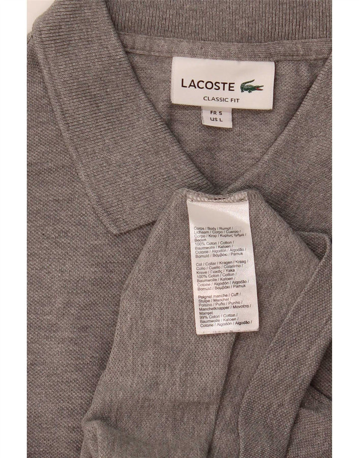 Ανδρικό πουκάμισο Lacoste Classic Fit Polo Μέγεθος 7 Μεγάλο βαμβακερό γκρι