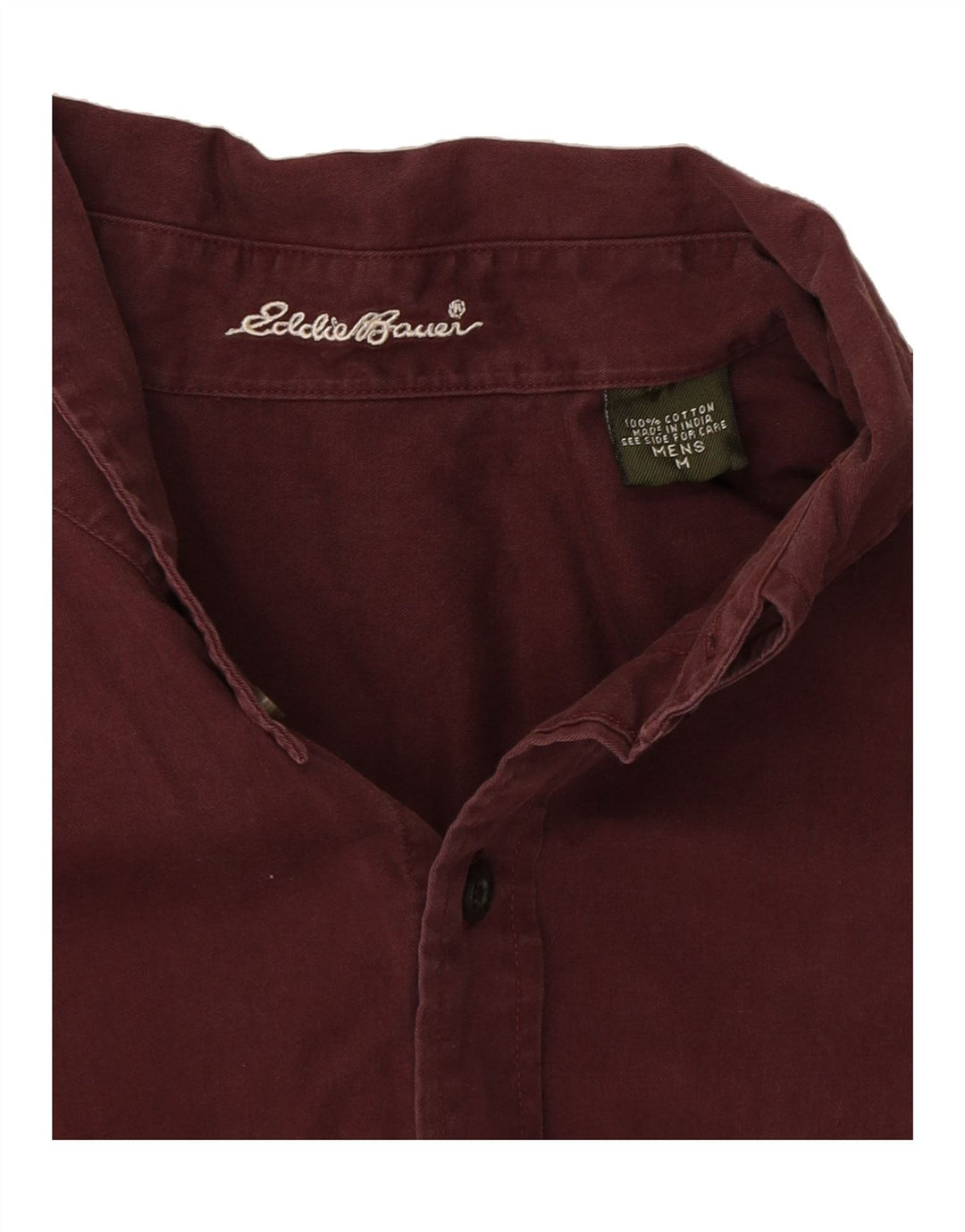 EDDIE BAUER Mens Shirt Medium Burgundy Cotton Vintage Eddie Bauer and Second-Hand Eddie Bauer from Messina Hembry 
