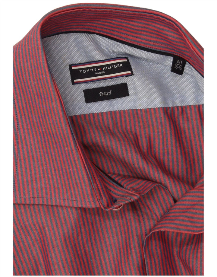 Ανδρικό πουκάμισο Tommy Hilfiger Tailored Size 40 15 3/4 Medium Red Pinstripe