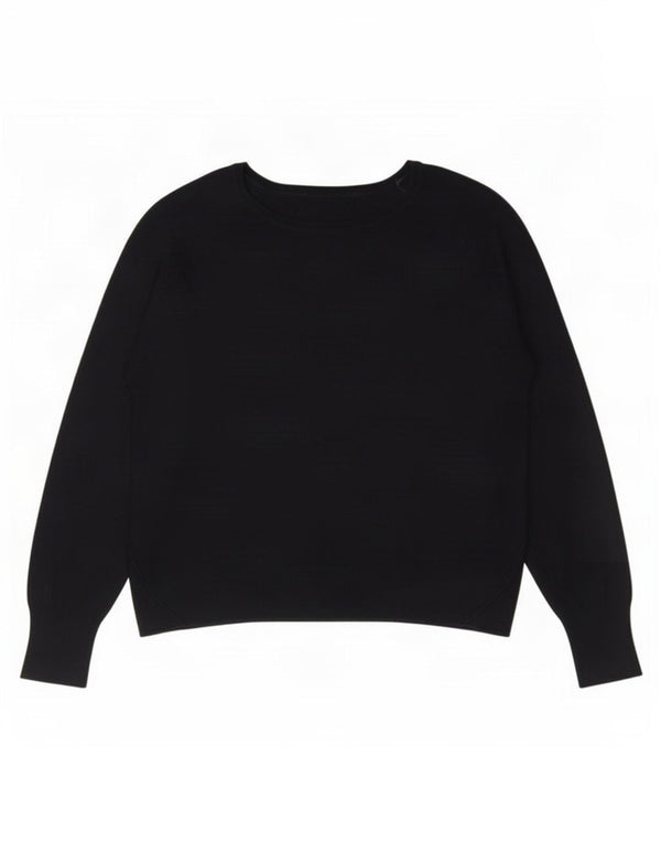 Zara Γυναικείο πουλόβερ με λαιμόκοψη UK 14 Medium Μαύρο