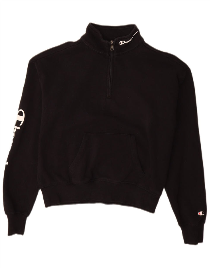 Champion Womens Oversized γραφικό φούτερ Jumper UK 10 Small Black