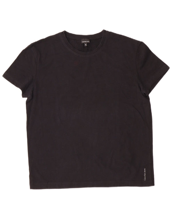 Calvin Klein Jeans Γυναικείο T-Shirt Top UK 18 XL μαύρο βαμβακερό
