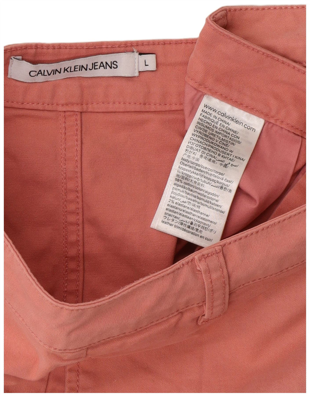 Γυναικεία Μίνι Φούστα Calvin Klein Μεγάλη W32 Ροζ Βαμβακερή