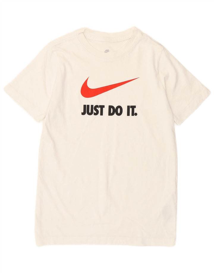 Μπλουζάκι Nike Boys Graphic T-shirt 10-11 ετών, μεσαίο λευκό βαμβακερό