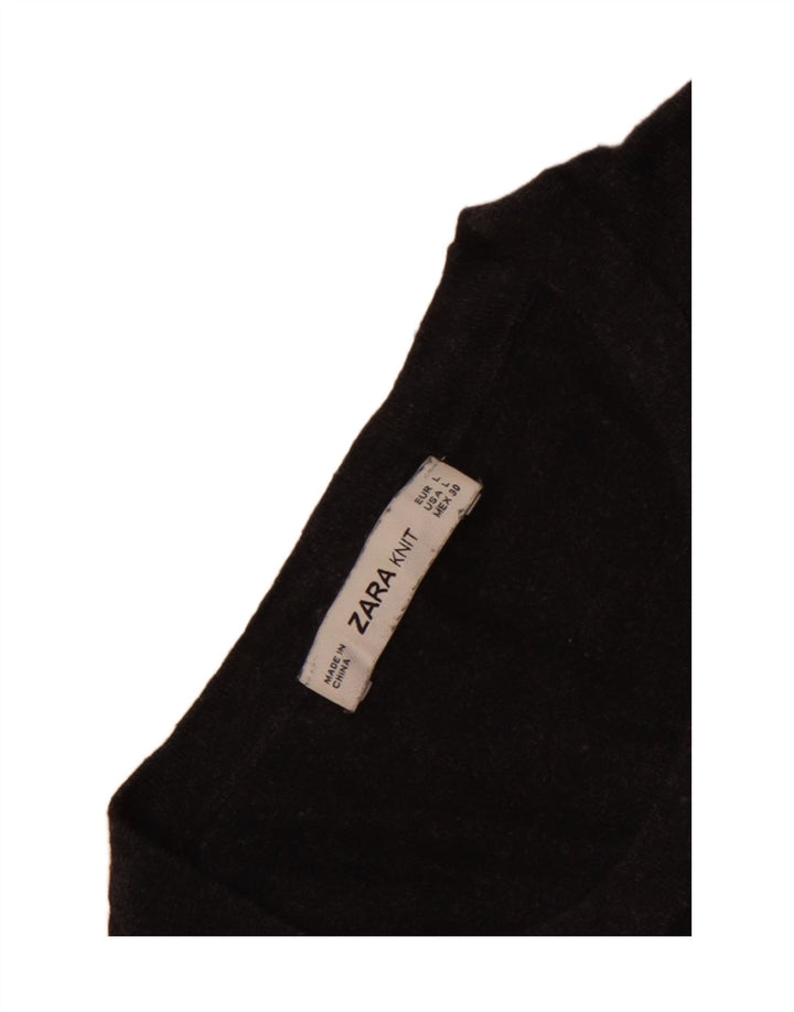 Zara Γυναικείο πουλόβερ με λαιμόκοψη UK 14 Large Grey