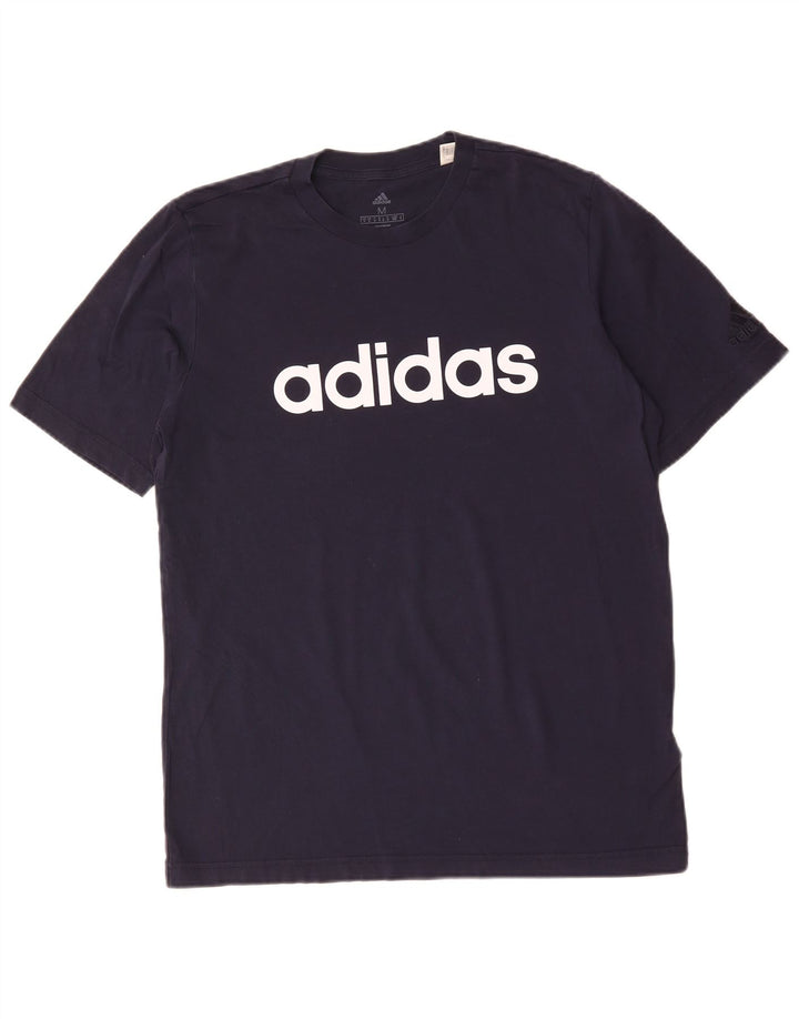 Ανδρικό γραφικό μπλουζάκι ADIDAS Top μεσαίο ναυτικό μπλε βαμβακερό