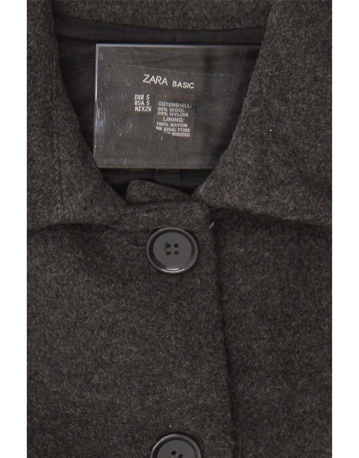 Zara Γυναικείο Παλτό UK 10 Small Grey Wool
