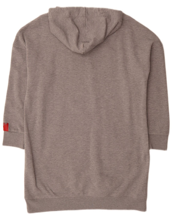 Replay γυναικείο φόρεμα με κουκούλα Nirvana γραφικό UK 10 Small Grey Flecked