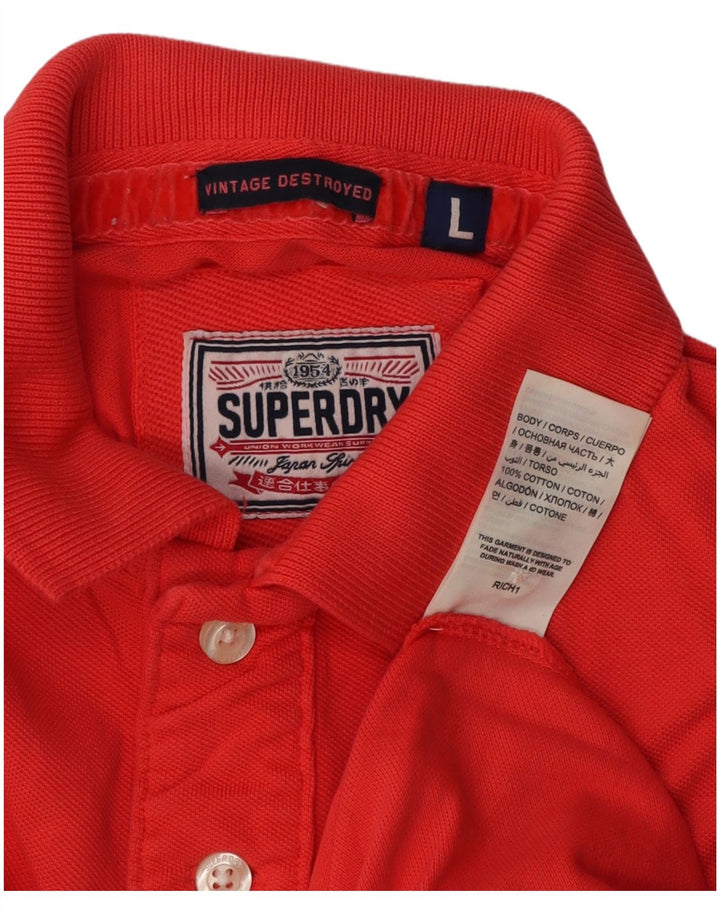 Ανδρικό πουκάμισο πόλο Superdry μεγάλο κόκκινο βαμβακερό