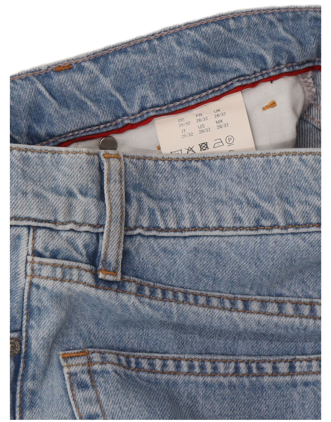 HUGO BOSS Γυναικείο φαρδύ τζιν ψηλόμεσο W26 L25 μπλε βαμβακερό