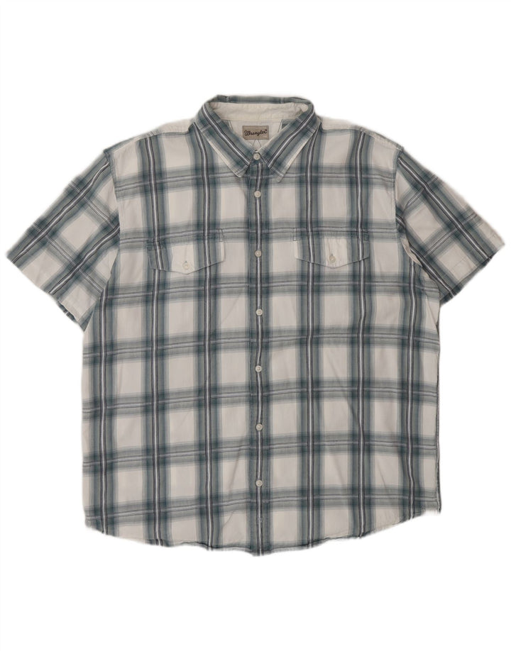Ανδρικό κοντομάνικο πουκάμισο Wrangler 2XL Blue Check Cotton