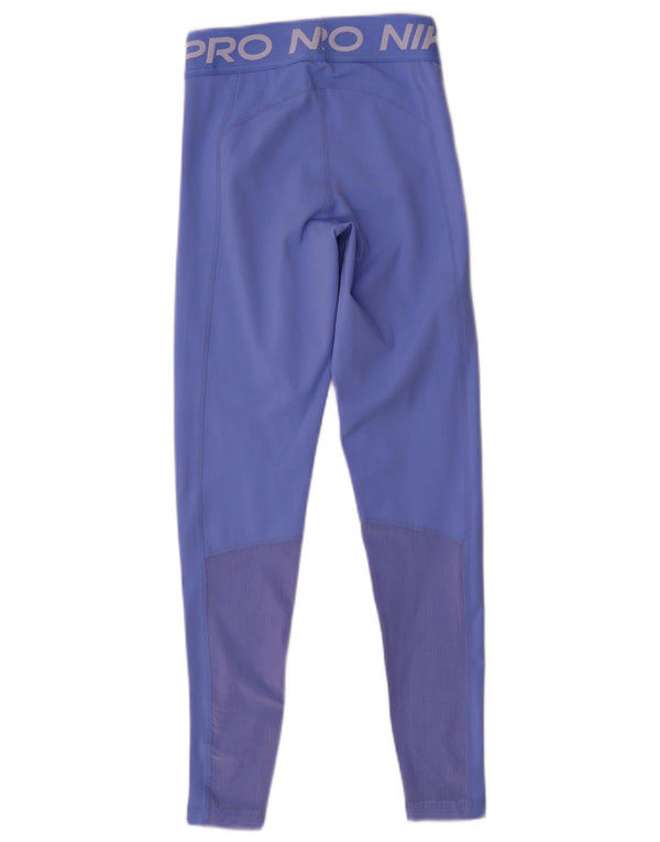 Γυναικεία γραφικά κολάν NIKE Dri Fit UK 6 XS Blue Polyester