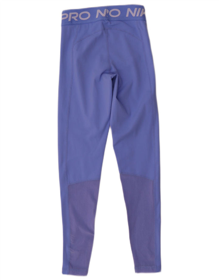 Γυναικεία γραφικά κολάν NIKE Dri Fit UK 6 XS Blue Polyester