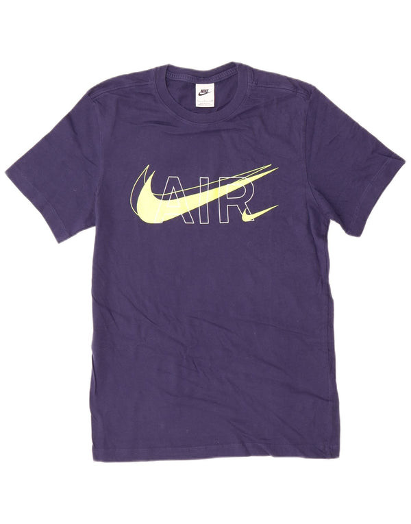 Ανδρικό γραφικό μπλουζάκι Nike, μικρό βαμβακερό μπλε ναυτικό