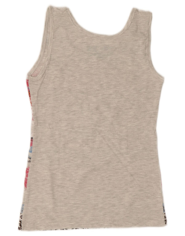Hard Rock Γυναικείο γιλέκο γραφικών στη Ρώμη Τοπ UK 8 Small Grey Fair Isle Cotton