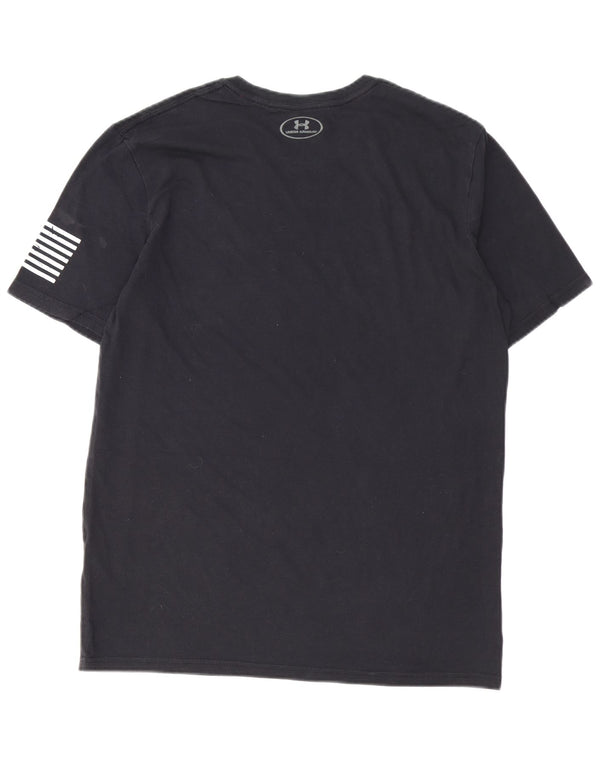 Γραφικό T-Shirt Ανδρικό Heat Gear UNDER Armour Top Μεσαίο μαύρο βαμβακερό