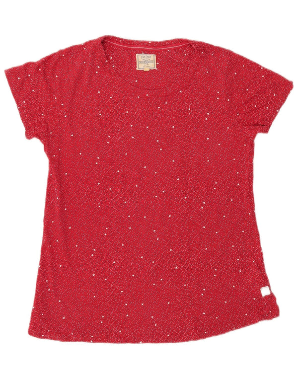 Γυναικείο T-Shirt FAT FACE Top UK 10 Small Red Spotted Cotton