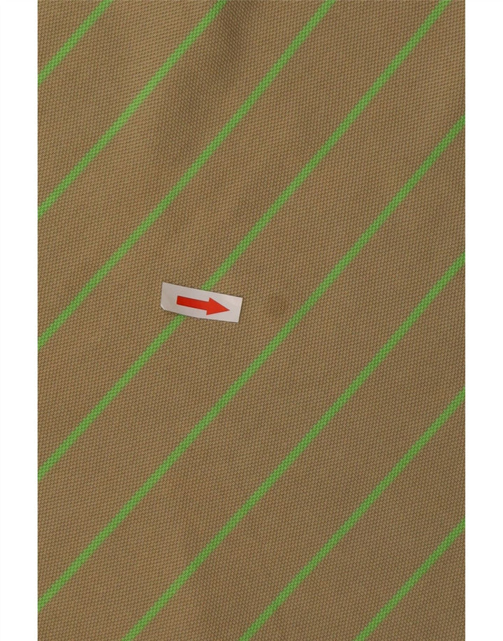 Ανδρικό μπλουζάκι πόλο Nike από μεσαίο χακί βαμβακερό ριγέ