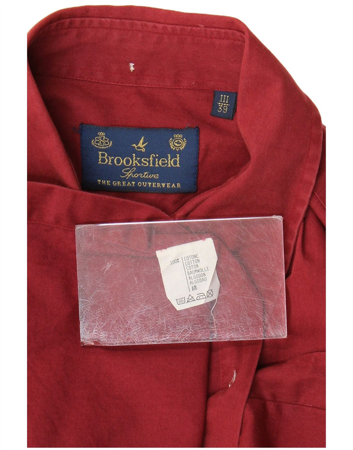 Ανδρικό πουκάμισο Brooksfield νούμερο 39 Μεσαίο βαμβακερό καφέ