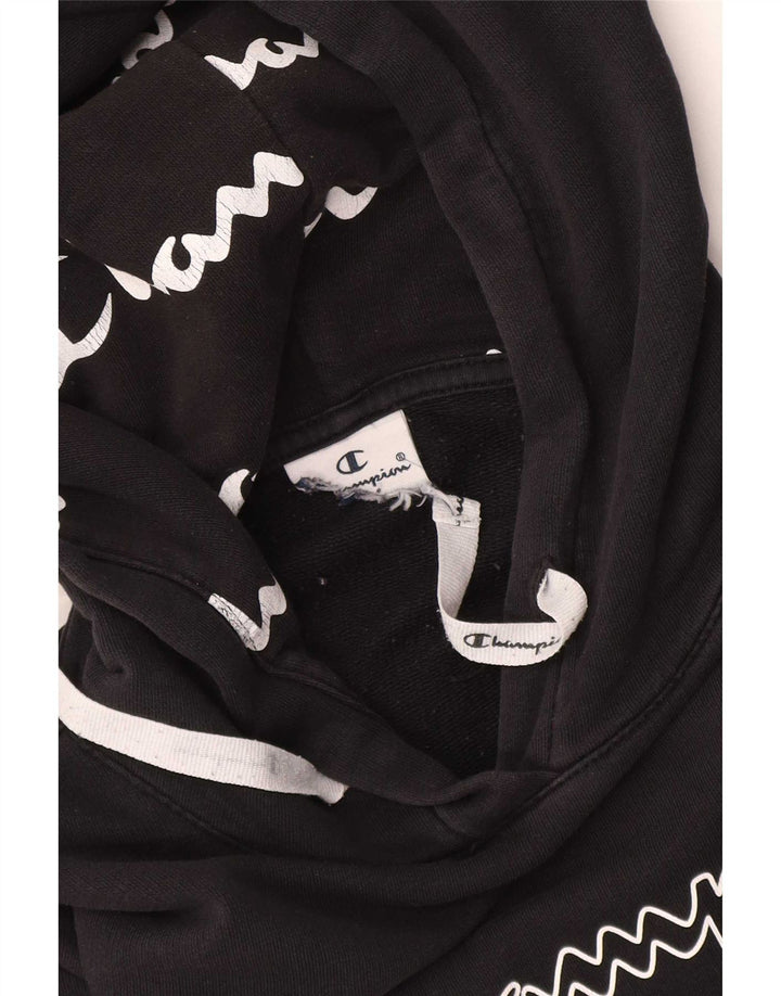Champion Mens Graphic Hoodie Jumper Small Black
