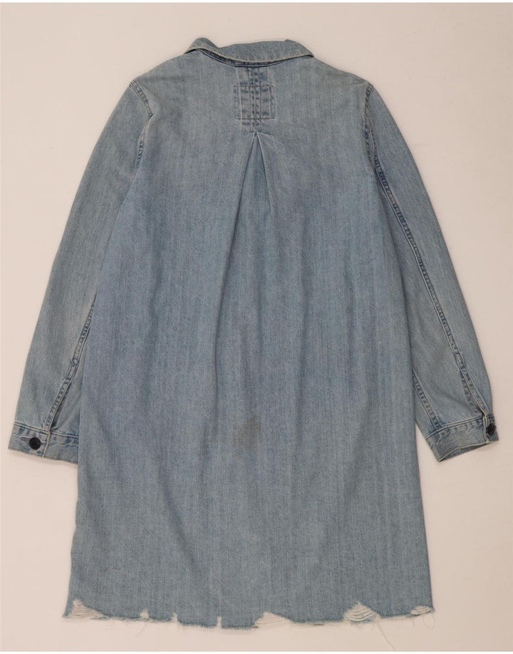Levi's Womens Distressed Oversized τζιν παλτό UK 10 Small Blue Cotton