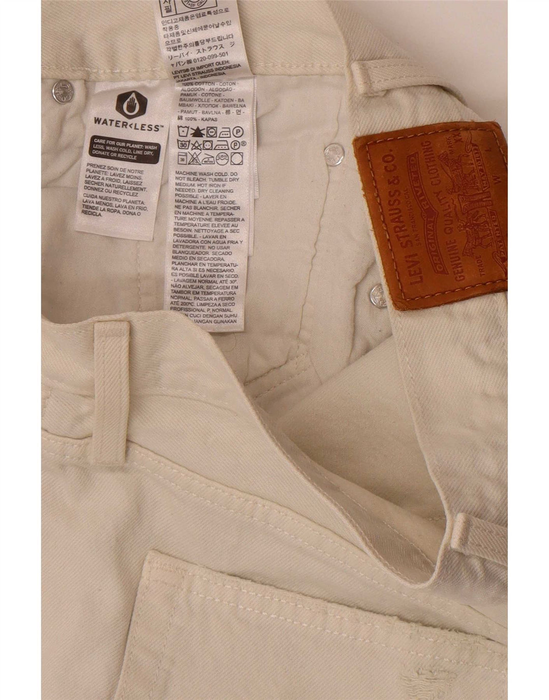 Levi's Womens 501 Distressed τζιν σορτς W30 Βαμβακερό μεσαίο σε ανοιχτό λευκό