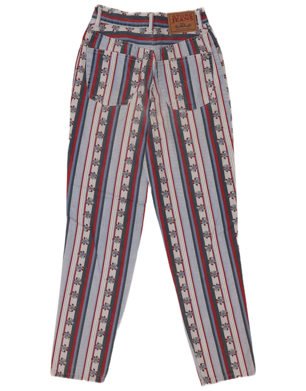 Vintage γυναικείο ψηλόμεσο casual παντελόνι IT 42 Medium W28 L29 Πολύχρωμο