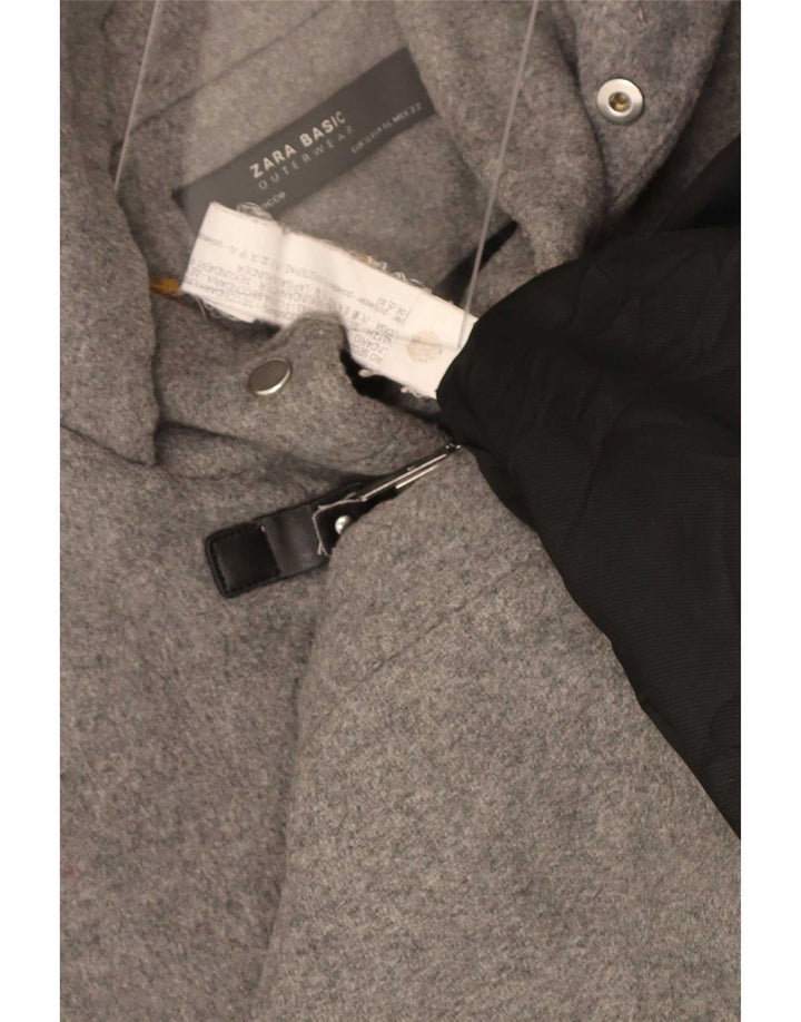 Zara Γυναικείο μπουφάν Duffle με κουκούλα UK 18 XL Grey Polyester
