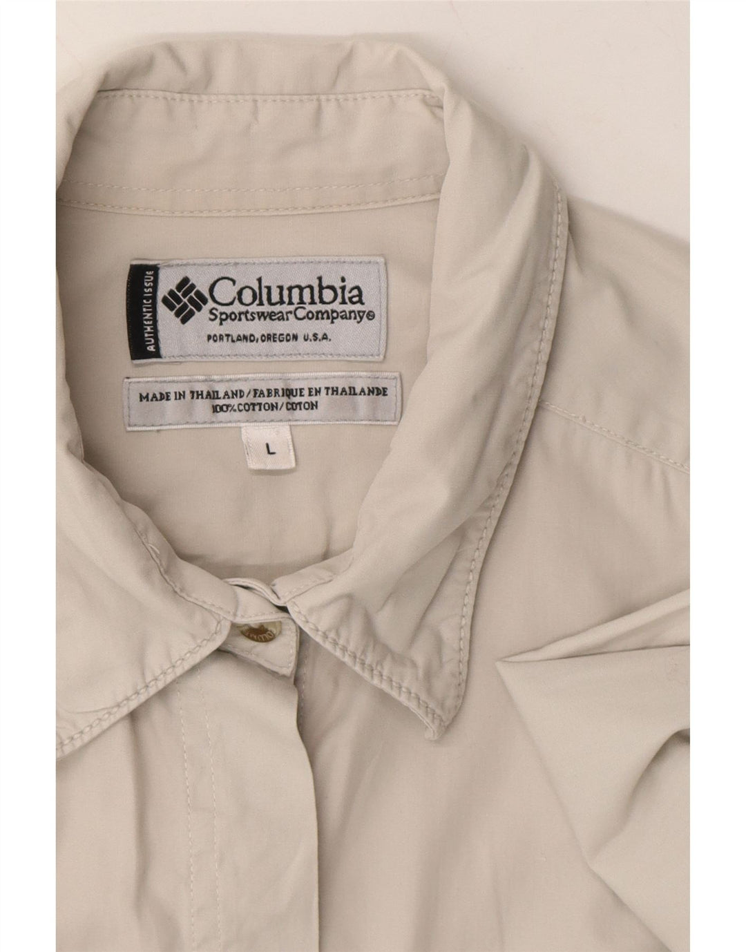 COLUMBIA Womens Shirt UK 16 Large Grey Cotton Vintage Columbia and Second-Hand Columbia from Messina Hembry 