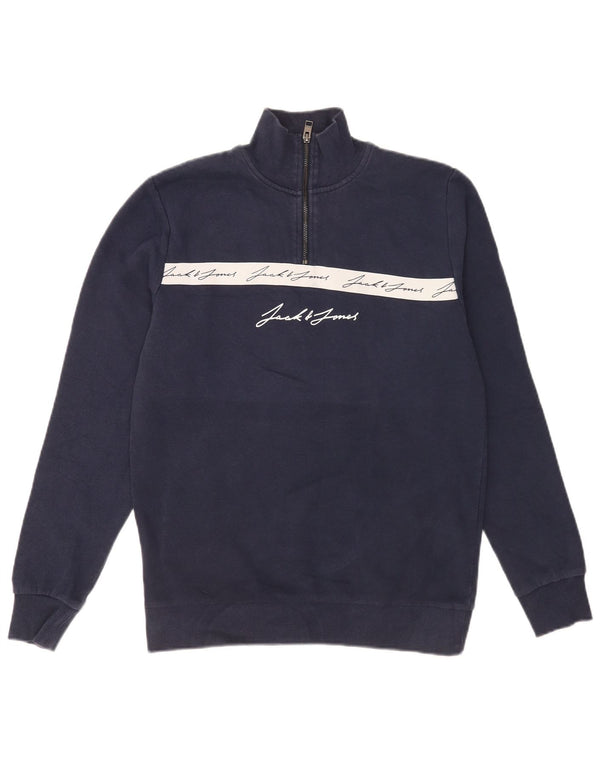 Ανδρικό γραφικό φούτερ Jack & Jones Jumper Medium Navy Blue Colourblock