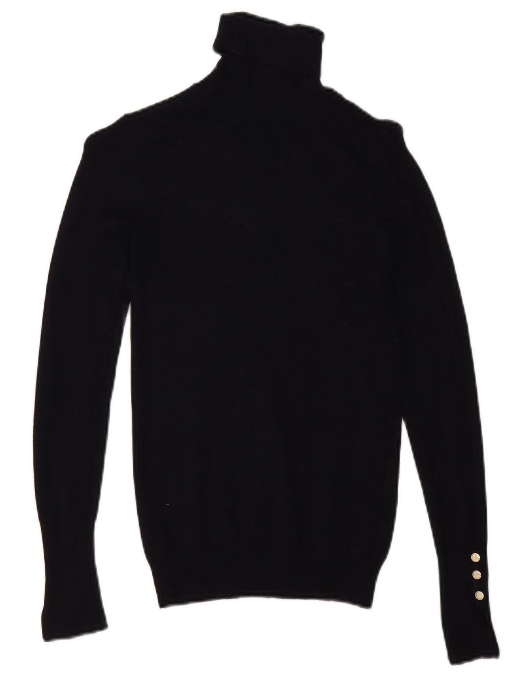 Zara Γυναικείο πουλόβερ με ρολό λαιμόκοψη UK 8 Small Navy Blue Viscose