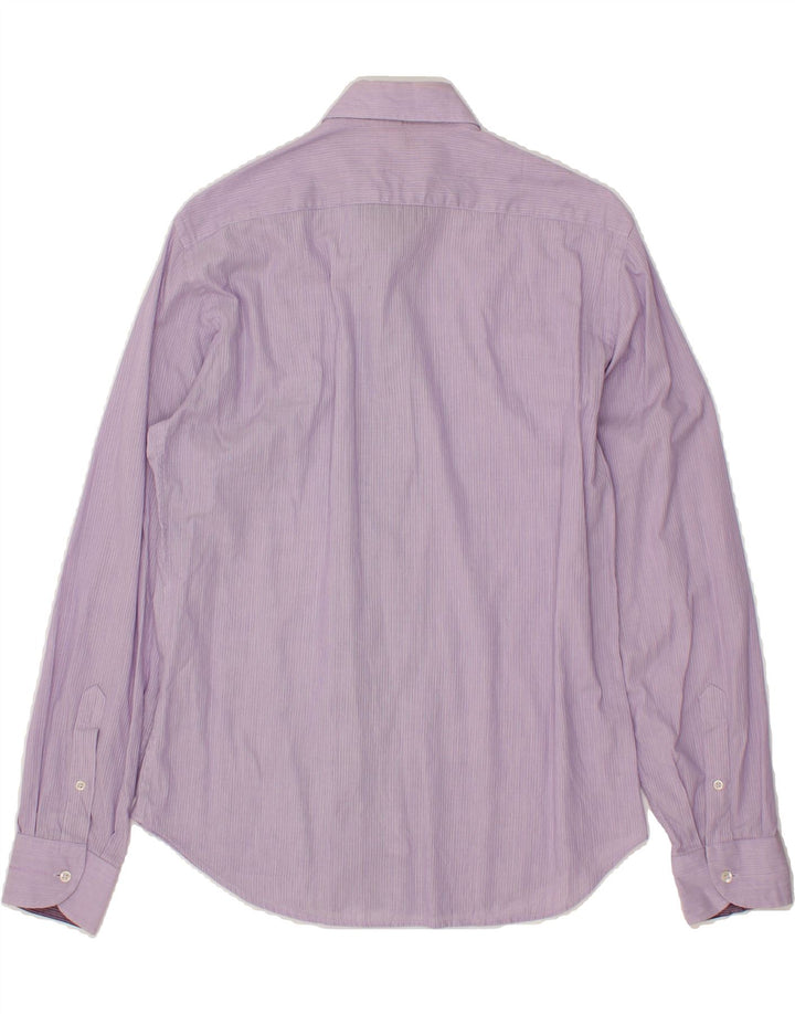 ROCCOBAROCCO Mens Shirt Size 15 38 Medium Purple Pinstripe Cotton Vintage Roccobarocco and Second-Hand Roccobarocco from Messina Hembry 