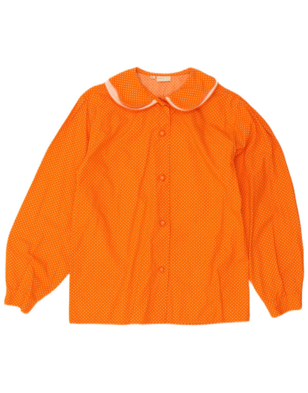 Γυναικείο πουκάμισο Benetton UK 18 XL πορτοκαλί βαμβακερό στίγμα