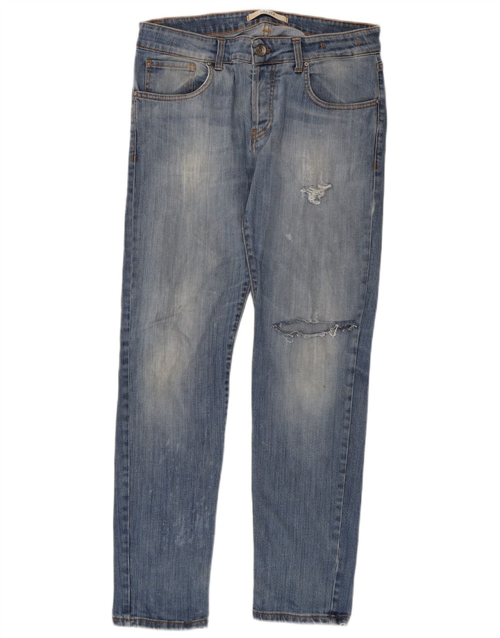 Liu Jo Womens Distressed Slim Jeans W34 L31 Blue