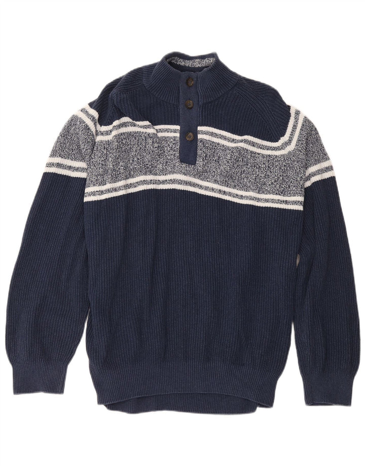 Marks & Spencer Ανδρικό πουλόβερ με κουμπιά πουλόβερ 2XL Navy Blue Colorblock