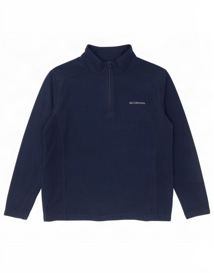 Columbia Ανδρικό φερμουάρ με λαιμόκοψη Fleece Jumper Μεγάλο Navy Blue Polyester