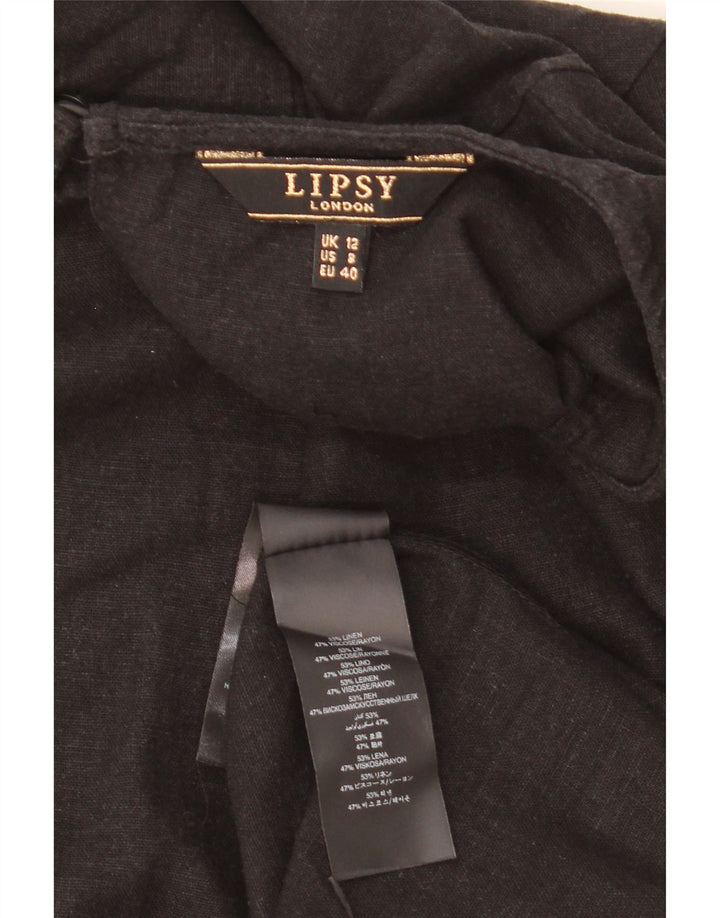 Lipsy γυναικείο φόρεμα Shift UK 12 Medium μαύρο λινό