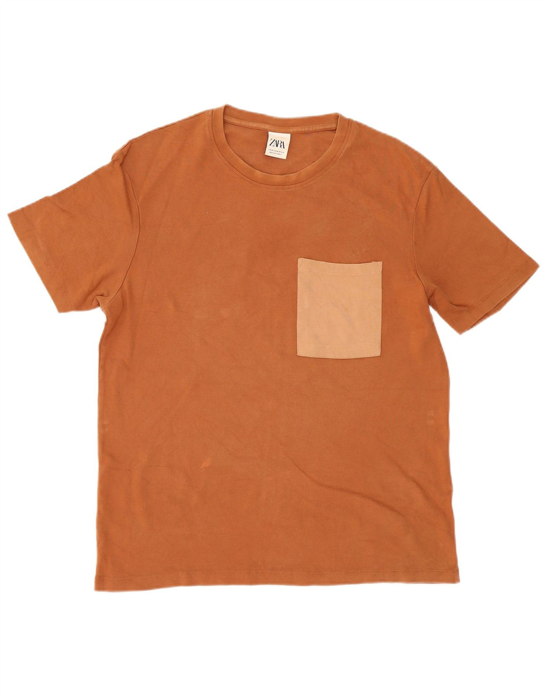 Ανδρικό T-Shirt Zara Τοπ μεσαίο καφέ