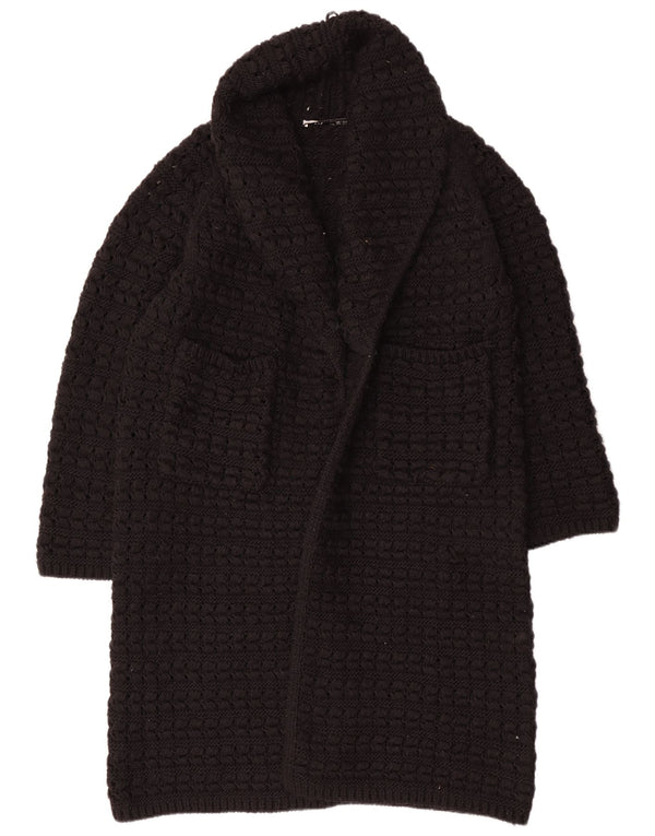 Zara Γυναικείο πουλόβερ ανοιχτό Longline ανοιχτό UK 14 Medium Black