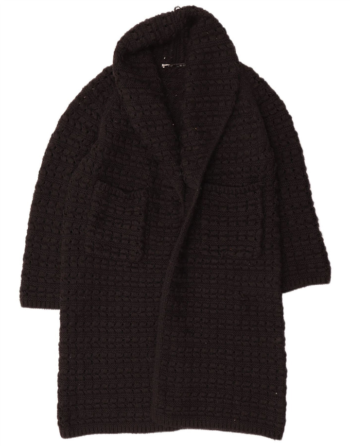 Zara Γυναικείο πουλόβερ ανοιχτό Longline ανοιχτό UK 14 Medium Black