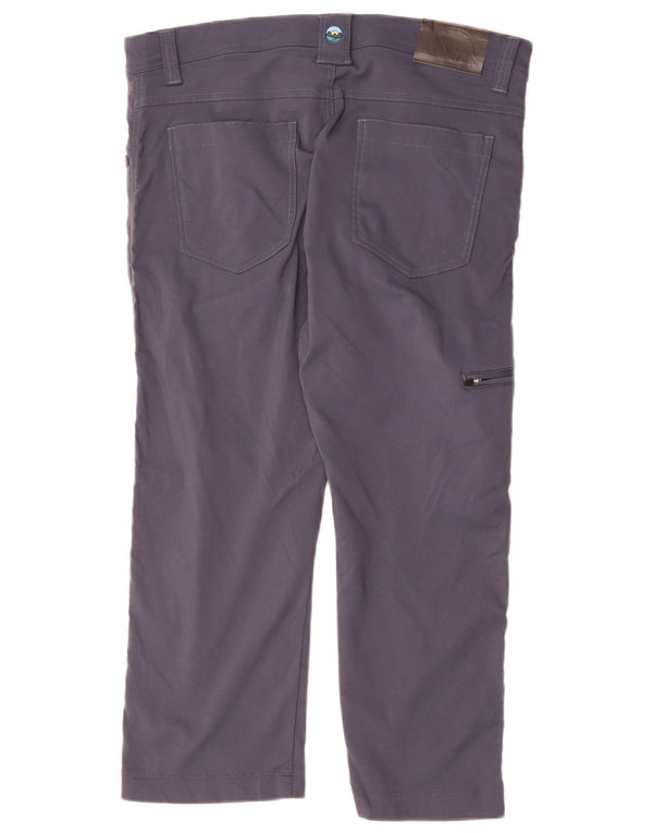 Wrangler Mens Cargo Straight Cropped Παντελόνι W34 L24 Navy Blue Nylon