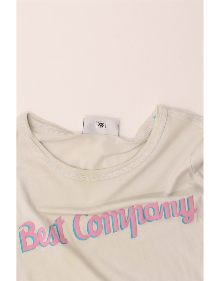 BEST COMPANY Womens Graphic T-Shirt Top UK 6 XS Off White Cotton Vintage Best Company and Second-Hand Best Company from Messina Hembry 