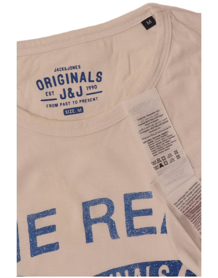 Jack & Jones Ανδρικό γραφικό μπλουζάκι Μπλουζάκι, μεσαίο λευκό βαμβακερό